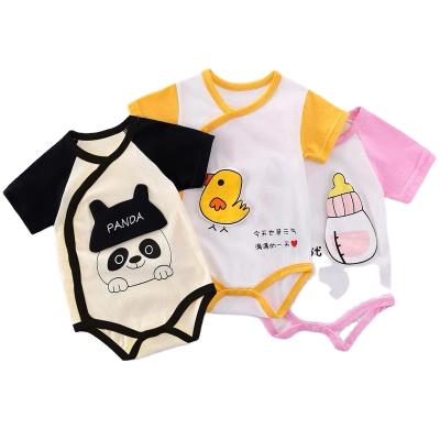 China 100% Cotton 100% Cotton White Solid Color Baby Bodysuit Sleeve Overalls Overalls Boy Short Jumpsuit for sale