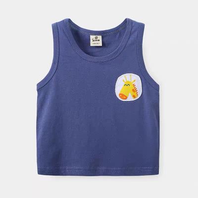 China 2021 New Summer Cartoon Kids Casual Boys Print Shirt Crewneck Sleeveless Tank Top For Kids Invest for sale