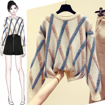 China 2022 anti-shrinkage autumn and Korean version of the tail inventory winter foreign trade news women's knitwear loose sweaters wholesale for sale