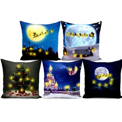 China 2022 PORTABLE Hot Sale Foreign Trade LED Decorative Pillow Cover Digital Printing Wholesale Cushion Cover for sale