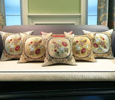 China 2022 Viable New Luxury European Style Jacquard Embroidery Throwable Cushion Cover for sale