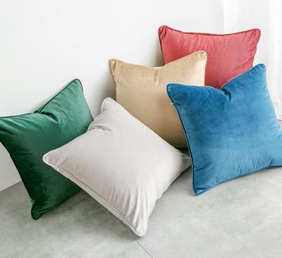 China Viable New Simple Design Wholesale Plain Insist Sofa Velvet Pillow Cover For Home Decor for sale