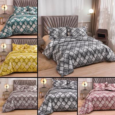 China Popular design geometric pattern anti-pilling reactive printing and dyeing polyester bedding set for sale