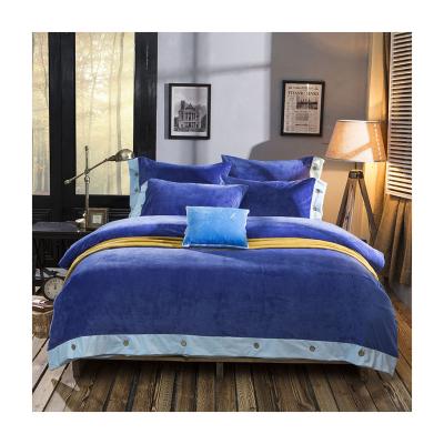 China Soild Mediterranean Home Living Room Style Anti-pilling Polyester Velvet Comforter Bedding Set Cozy 100% Comforter for sale