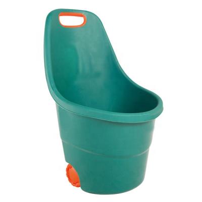 China Multi Purpose 48L Sustainable Garden Plastic Water Bucket Roller Cart With Wheels for sale