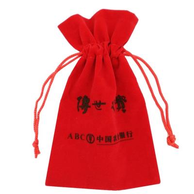 China Security Export High Demand Products Promotional Custom Logo Printed Velvet Drawstring Bags for sale