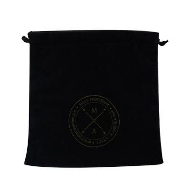 China Latest Innovative Products Recyclable Black Custom Logo Jewelry Bags Velvet Pouches for sale