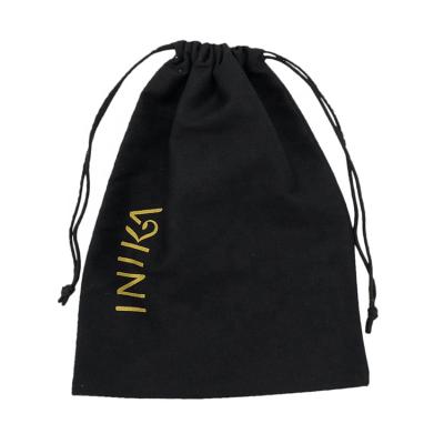 China Recyclable Cotton Export High Demand Commodities Black Shopping Drawstring Bags for sale