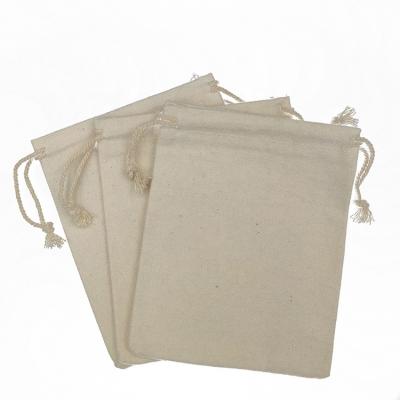 China Recyclable High Quality Cheap Soft Cotton Muslin Products Canvas Drawstring Bag for sale