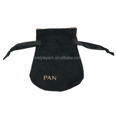 China Hot security best quality low moq stamp logo suede jewelry pouch with inside pocket for sale