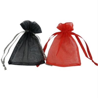 China Security Most Popular Products Black And Red Mesh With Drawstring Organza Bags for sale