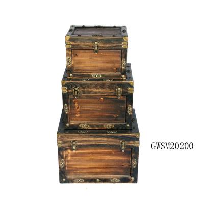 China Firwood Reclaimed Wood Storage Trunk for sale