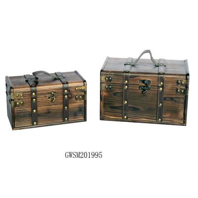 China ODM Wood Crafted Square L30 Rustic Chest Trunk for sale