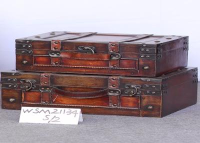 China Red Brown CARB L40x30x15 Wooden Trunk Box For Home for sale