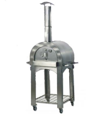 China Adjustable Height Wood Burning Fired Pizza Oven With 4 Wheels For Garden for sale