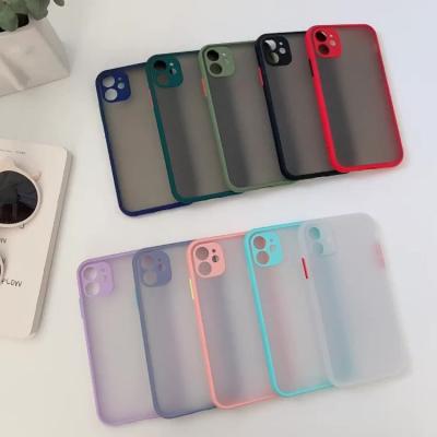 China 2021 Latest TPU Translucent Multicolor Frame Frosted Shockproof Cell Phone Case For iPhone 12 Pro Max Phone Case F1 for sale