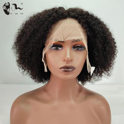 China Afro Kinky Curly Wave XISHIXIU HAIR Wig 13x4 Pre Plucked Peruvian Remy Lace Front Human Hair Wigs 150% Density Full Lace Wigs For Women for sale