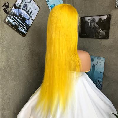 China Wholesale Silky Straight Wave Colored Human Hair Wigs 100% Lace Front, Hd Lace Front Wig, Accent Orange Yellow Lace Front Wig For Black Women for sale