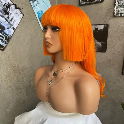 China Wholesale Silky Straight Orange Natural Ginger Orange Wig 200% Density Machine Wave XISHIXIUHAIR Wig Extension Wig 200% Density for sale