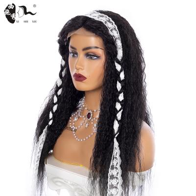 China Yaki XISHIXIU HAIR 20inch Yaki straight curly 4*4 mix lace u type wigs with wholesale price for sale