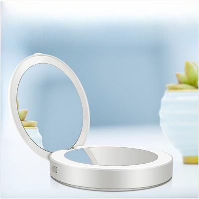 China High Quality New Style White Metal Compact Small Size Mirror Double Sided Customized Printing Pocket Mirror for sale