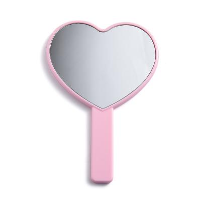 China Small Contract ABS LOGO Private Label Lighted Square Plastic Hand Held Makeup Mirror Custom Cosmetic Hand Mirror For Women for sale