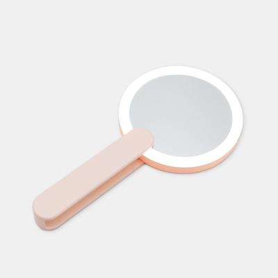 China New Design Fashion Hand Held Lighted Hand Mirror Pocket Makeup Cosmetic Portable Led Mirror for sale