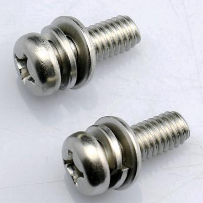 China Stainless Steel Phillips Pan Head Combination Screws With Gasket for sale