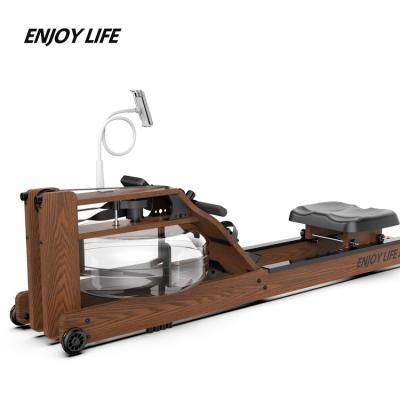 China 120Kgs/265Lbs Wooden Water Rower Crossfit Rowing Machine Water Flow Row Machine Exercise for sale