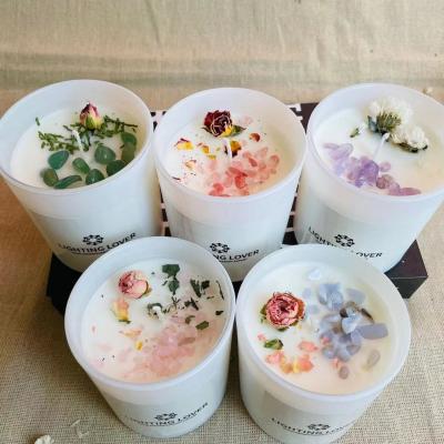 China Home Decoration Perfect Quality Colorful Crystal Candles Healing Candles Gemstone Candles for sale