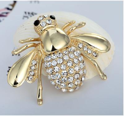 China Elegant Bee Pin Stick Pin Brooch Rhinestone Rhinestone Brooch Most Popular for sale