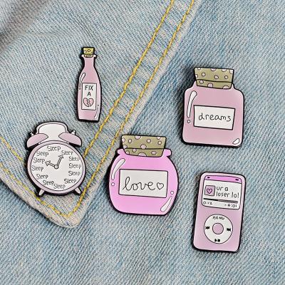 China Factory supplier brand new mp3 brooch rose bottle brooch rose alarm clock daily wearing brooch for sale