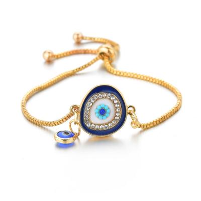 China New CLASSIC DIY Fashion Bangle Gold Plated Vintage Jewelry High Quality Accessories Turkish Evil-eye Bangle For Women for sale