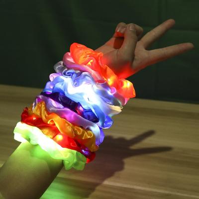 China Popular Party Colorful Bungee Large Intestine Bright Luminous Hair Ring for sale