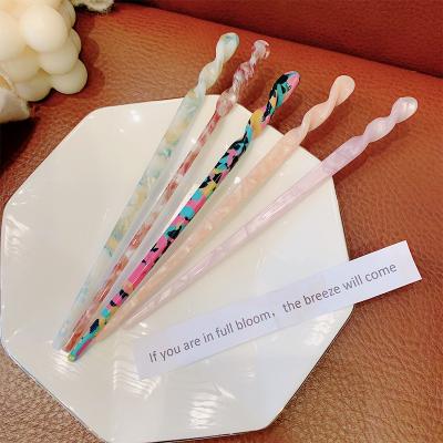 China 2021 Fashional Lady Pretty Beautiful Cellulose Acetate Hair Clips Hair Pin Stick 1 Chinese Buyer for sale