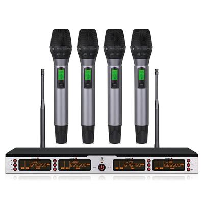 China Professional Headset Microphone UHF Wireless Microphone 4 In One For Karaoke for sale