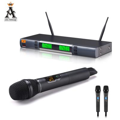 China KMC8 Handheld Microphone 2 Channel Professional Wireless Microphone KMC8 Performance KTV UHF Collar Clip Headset Wireless Handheld Microphone for sale