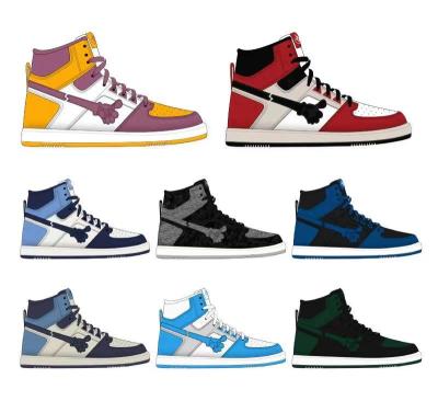 China Fashion Trend Wholesale Hot Sale Custom new design Fashion Men's Sport Shoes Sneakers Men Basketball Shoes  retro 1 OEM ODM for sale