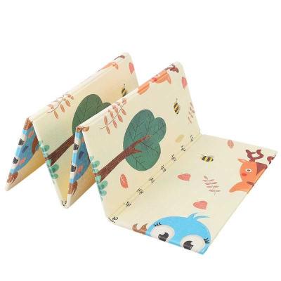 China Soft Xpe Safety Folding Mat Play Mats Double Print Mat For Floor Crawling Kids Game for sale