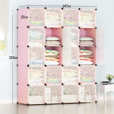 China Eco-friendly portable folding wardrobe online diy plastic wardrobe for sale