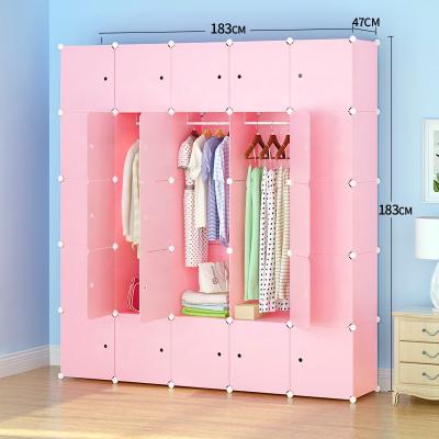 China Eco-friendly portable foldable diy plasticy wardrobe storage organizer for sale