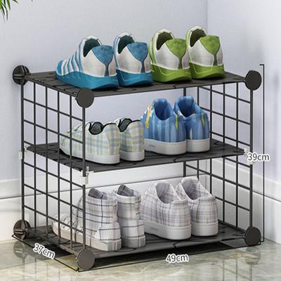 China Adjustable Mesh Metal Wire Shoe Cabinet DIY Plastic Single Rental Rack (Height) for sale