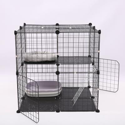 China Breathable Pet Indoor Cat Barrier and Nest Teddy Household Isolation Door Guardrail Dog Cage Small With Toilet for sale