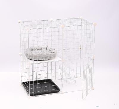 China Breathable Cage Pet Cat and Dog Indoor Fence Small Dog Teddy Door Guardrail Nest with Toilet for sale