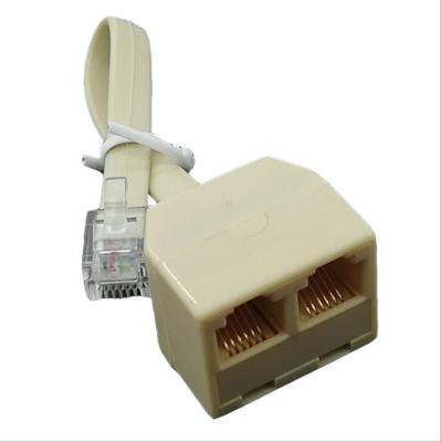 China ABS RJ12/20251#26AWG 6P6C 1 Male To 2 Female Socket Adapter Splitter With Cable for sale