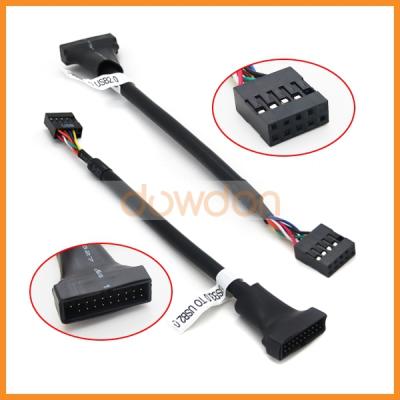 China Power Motherboard USB 3.0 19-Pin Male to USB 2.0 Female 9-Pin Cable for sale