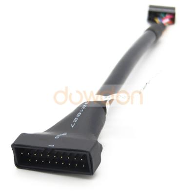 China Power USB 3.0 20 Pin Male Cable Adapter to USB 2.0 9 Pin Housing Female to Motherboard Connector for sale