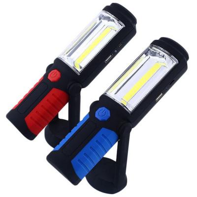 China Double ABS Magnet Sticker COB Working Light Stand 3W LED Foldable Socket Camping Light Bar With Metal Hook for sale