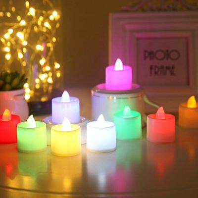 China Multi-color flame light color simulation flame candle birthday party colorful home wedding decoration for sale