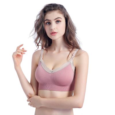 China Breathable Sustainable High Moisture Absorption Effortless Nursing Bra Lace Nursing Underwear for sale